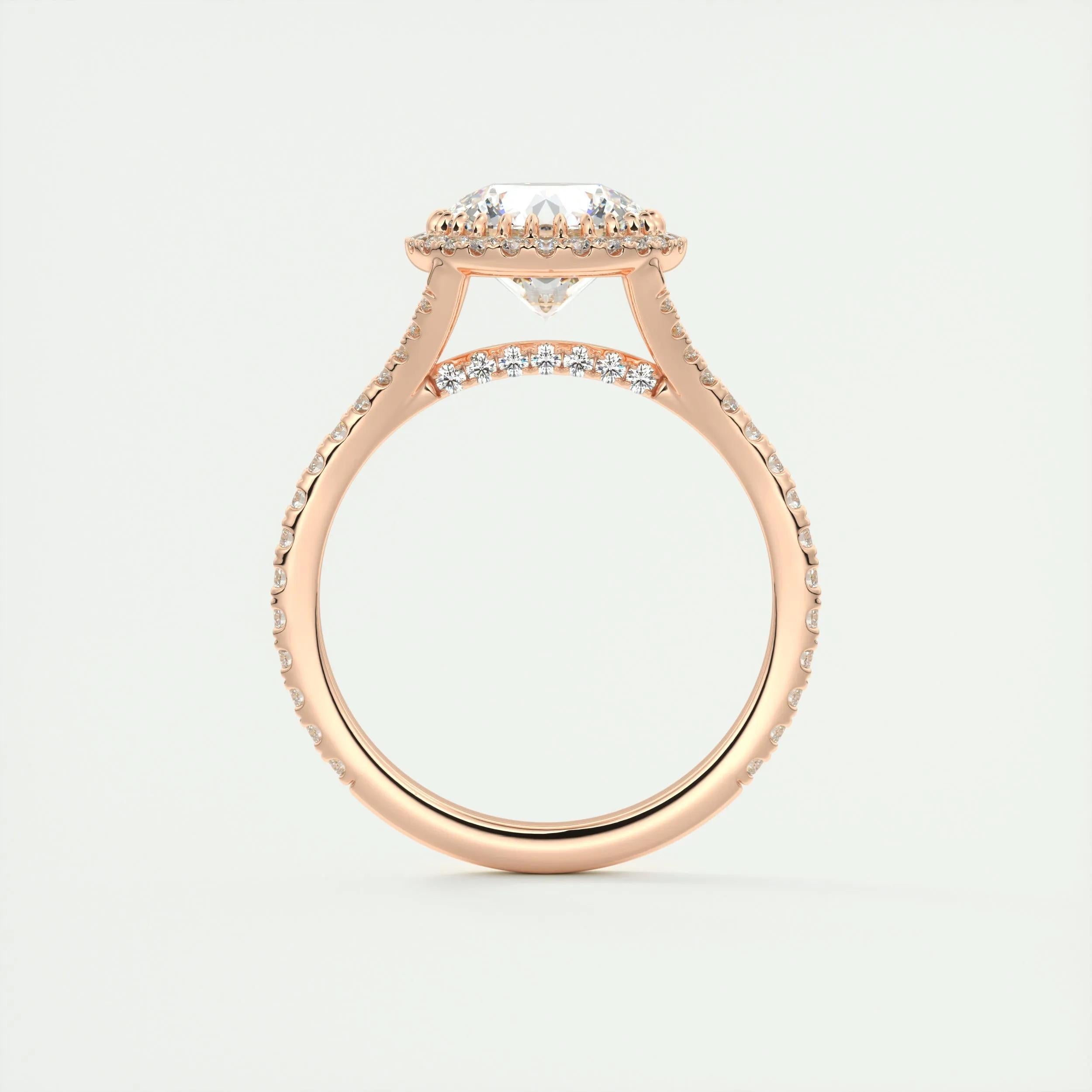 Halo Split Engagement Ring Featuring 2.0 CT Round Moissanite 18