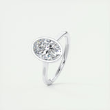 Solitaire Bezel Engagement Ring Featuring 1.91 CT Oval Moissanite 5