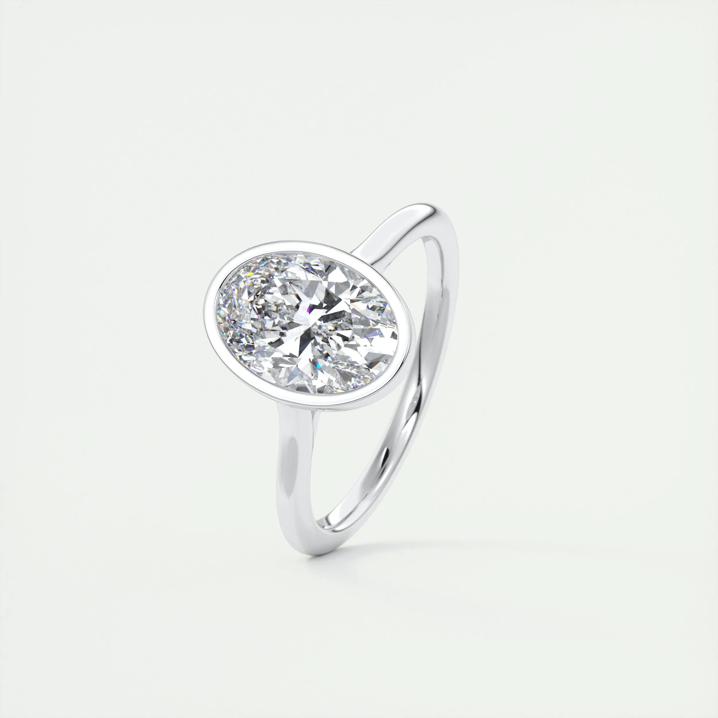 Solitaire Bezel Engagement Ring Featuring 1.91 CT Oval Moissanite 5