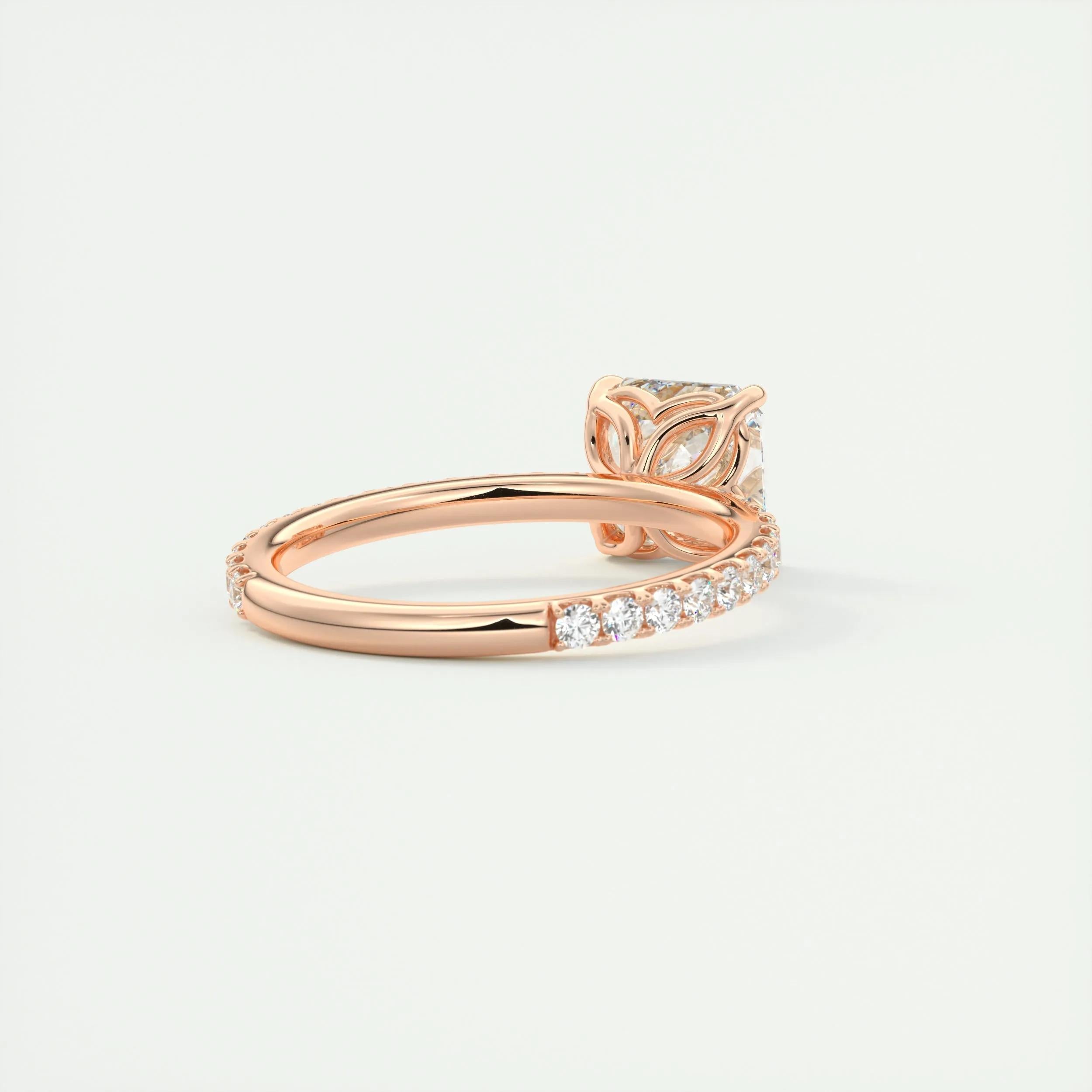 Pave Engagement Ring Featuring 2.03 CT Asscher Moissanite 17