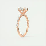 Pave Engagement Ring Featuring 2.0 CT Cushion Moissanite 20
