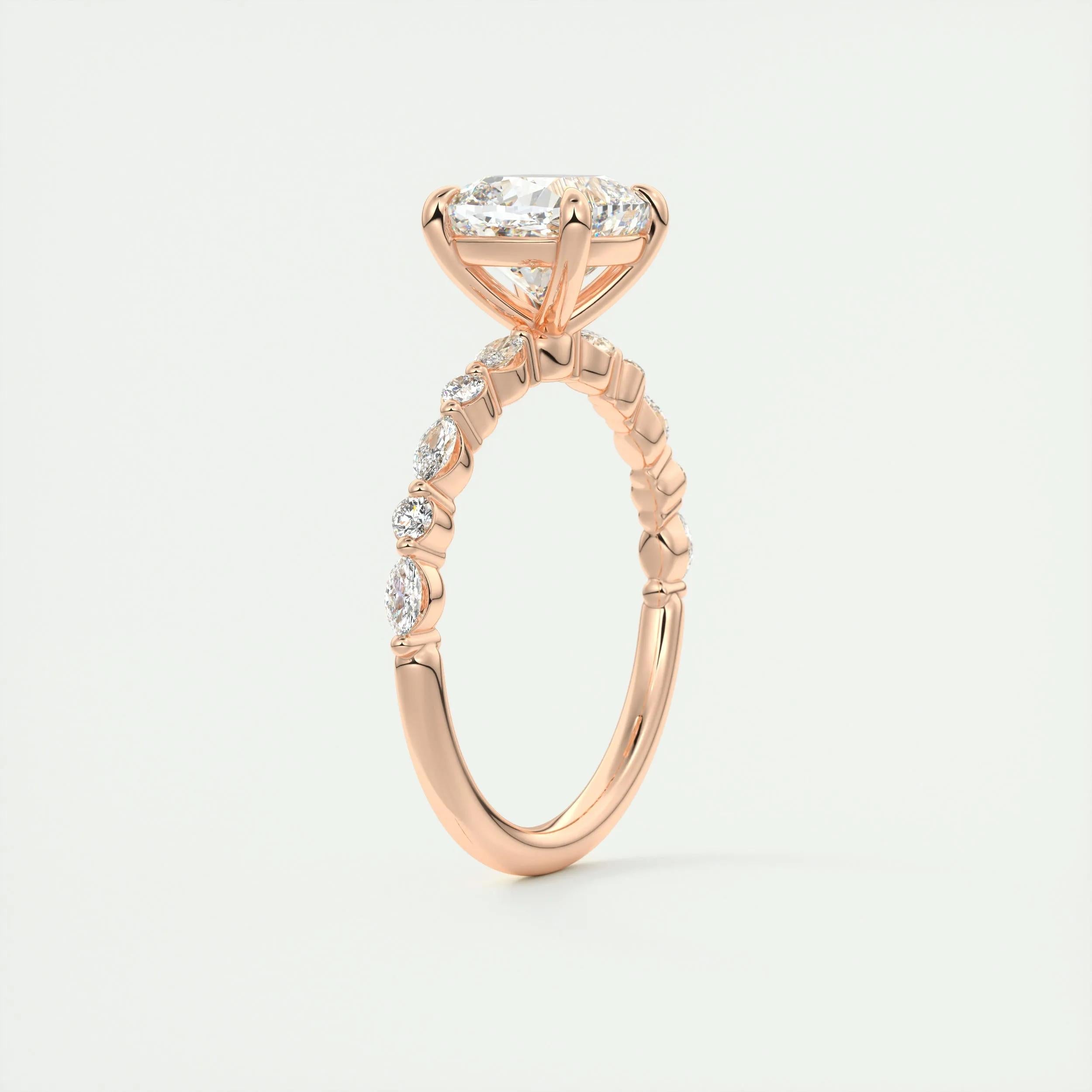 Pave Engagement Ring Featuring 2.0 CT Cushion Moissanite 20