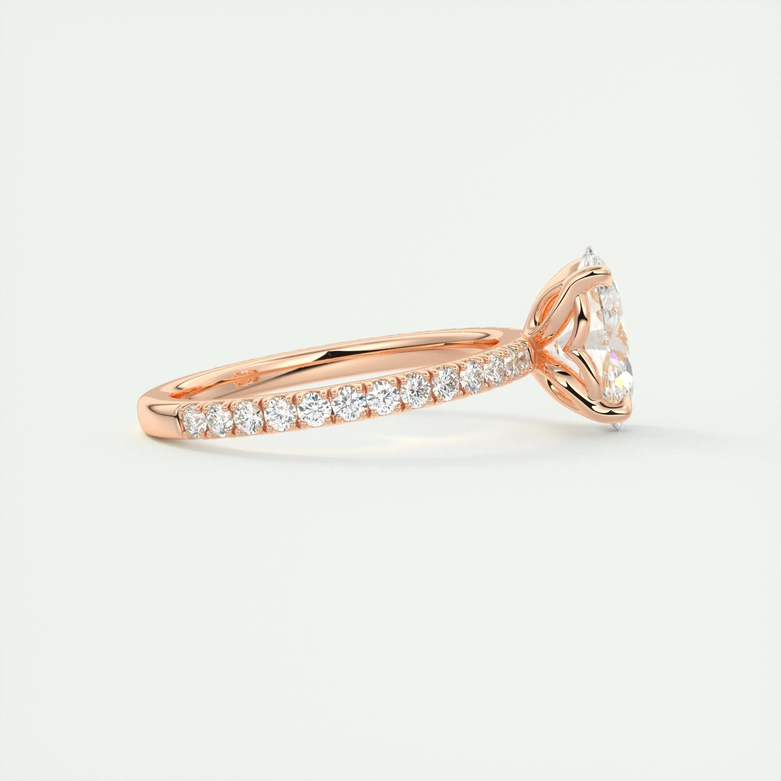 Pave Engagement Ring Featuring 1.91 CT Oval Moissanite 16