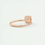 Pave Engagement Ring Featuring 2.15 CT Cushion Moissanite 17