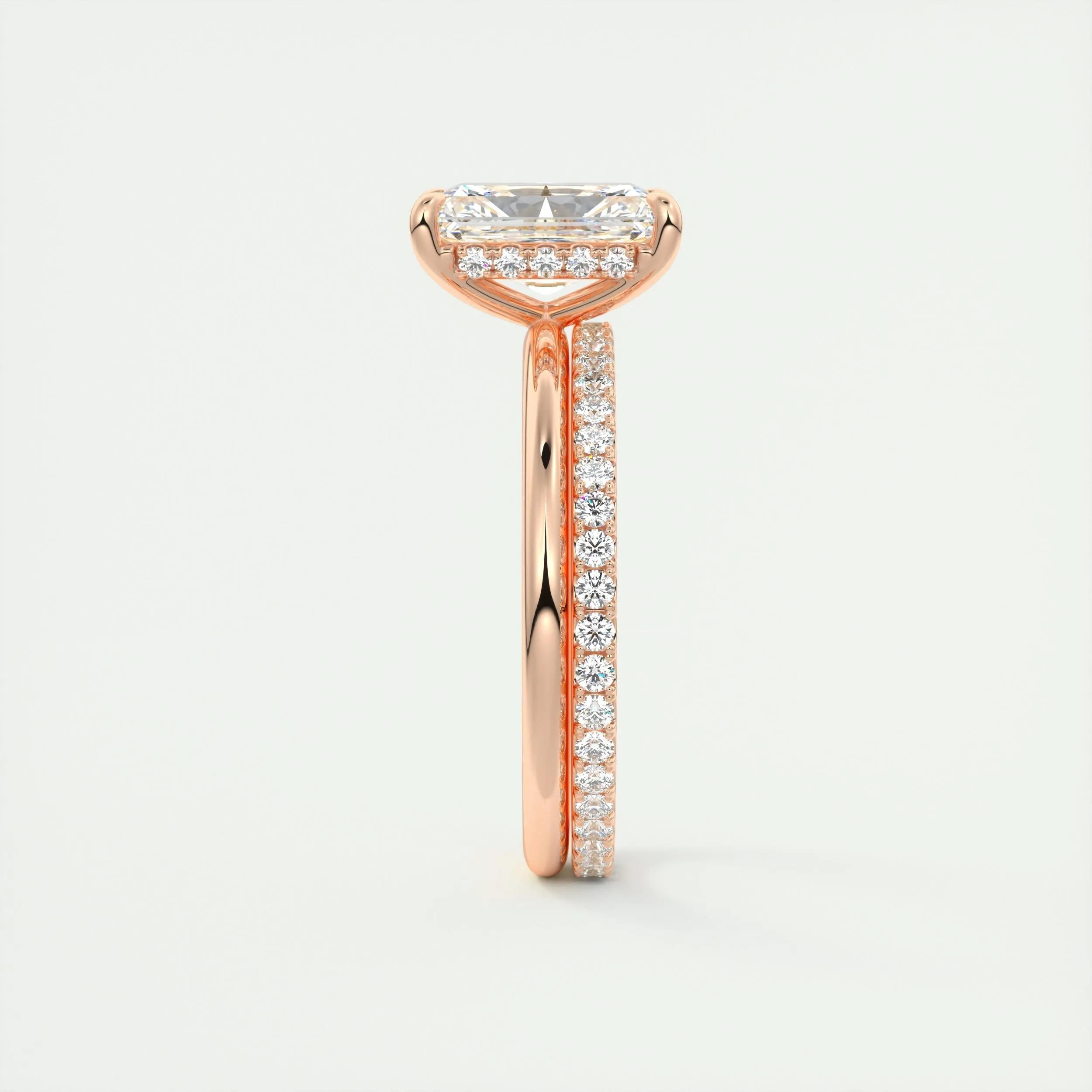 Hidden Halo Engagement Ring Featuring 2.10 CT Radiant Moissanite 19
