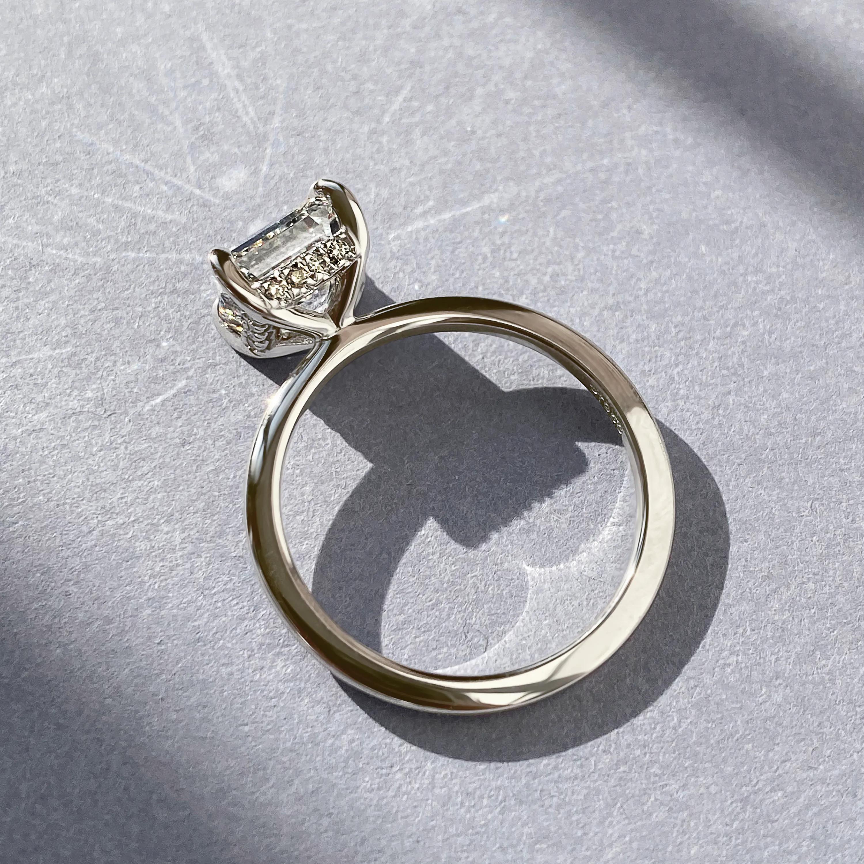 Hidden Halo Engagement Ring Featuring 2.15 CT Cushion Moissanite 25
