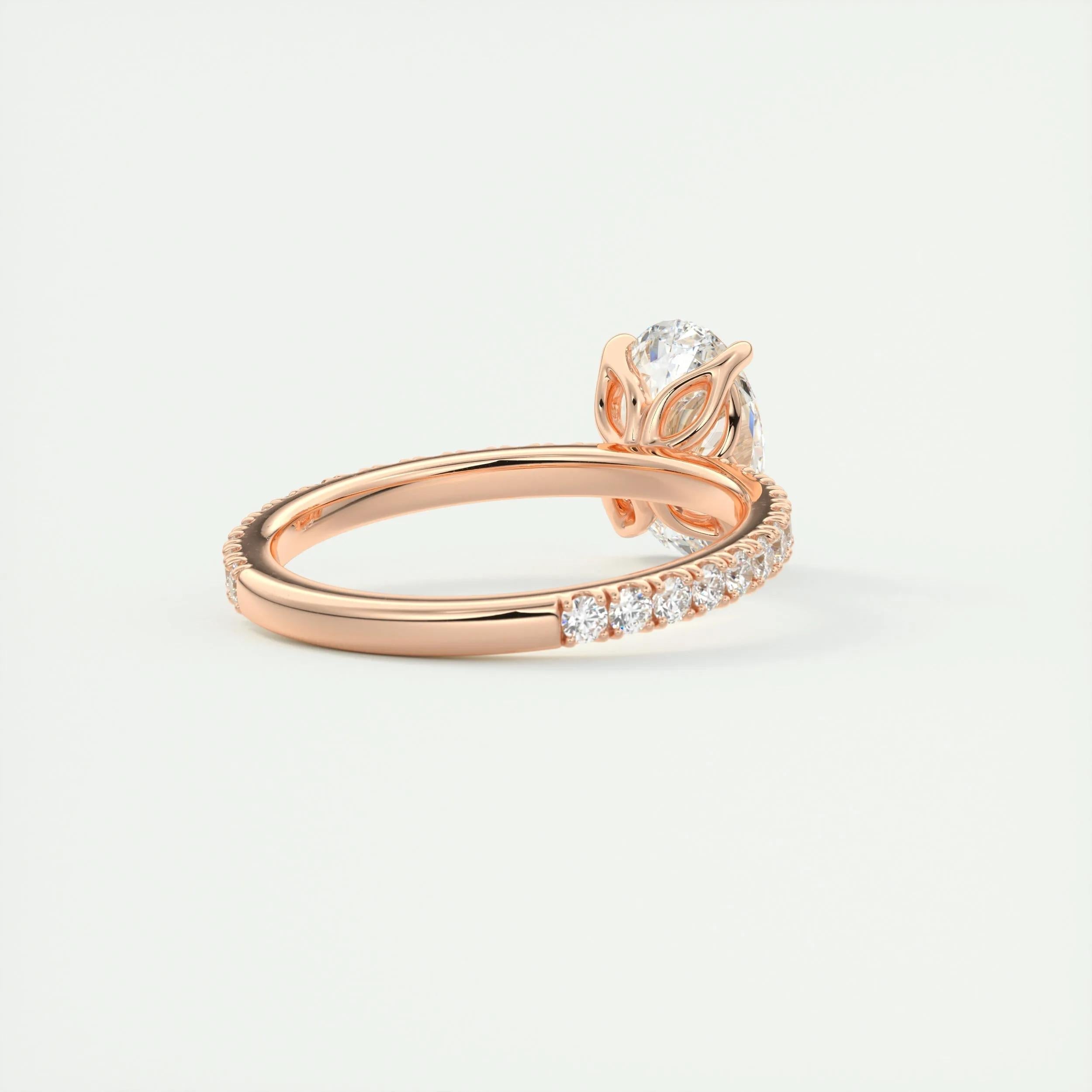 Pave Engagement Ring Featuring 1.91 CT Oval Moissanite 17