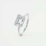 Solitaire Bezel Engagement Ring Featuring 1.91 CT Emerald Moissanite 5