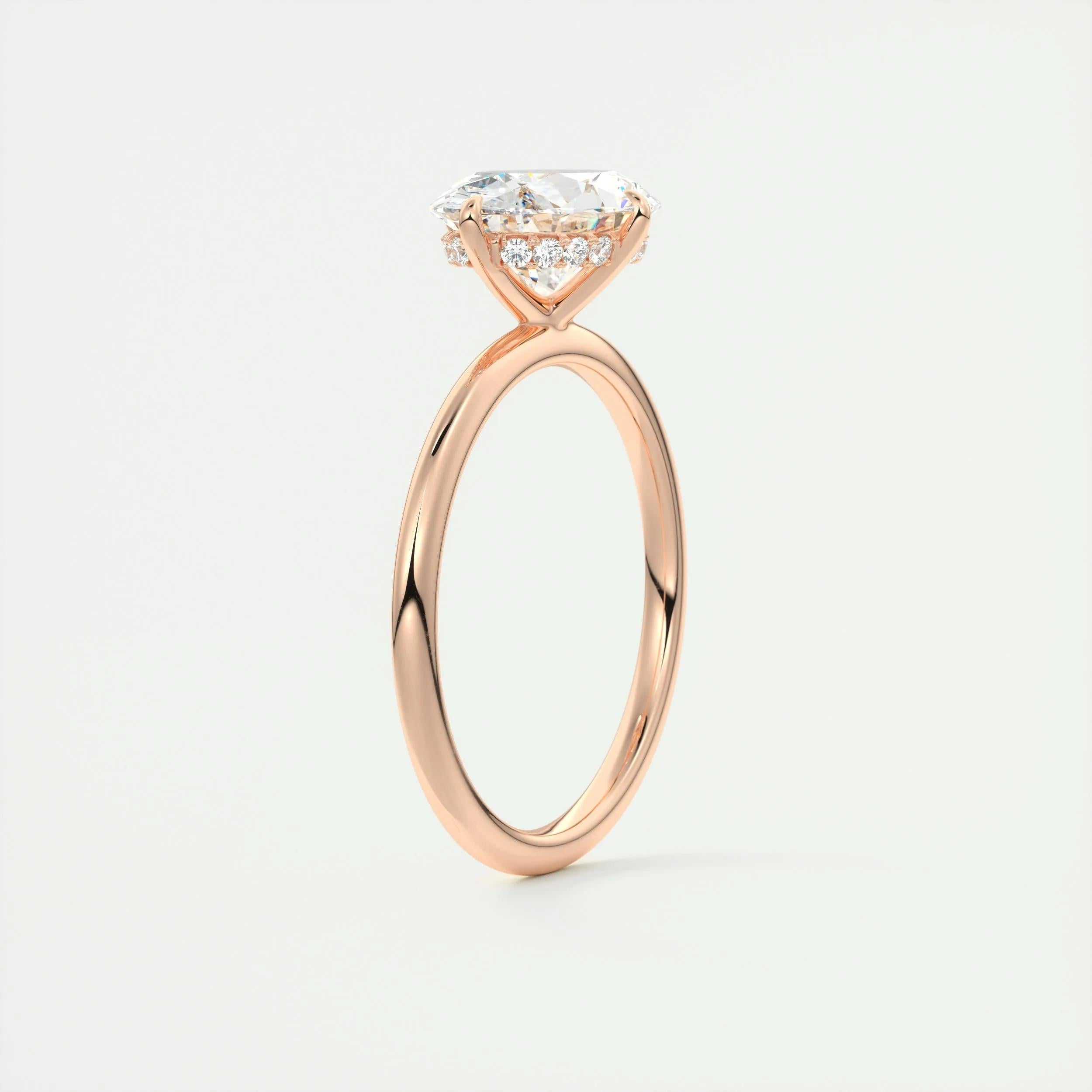 Hidden Halo Engagement Ring Featuring 1.91 CT Oval Moissanite 19