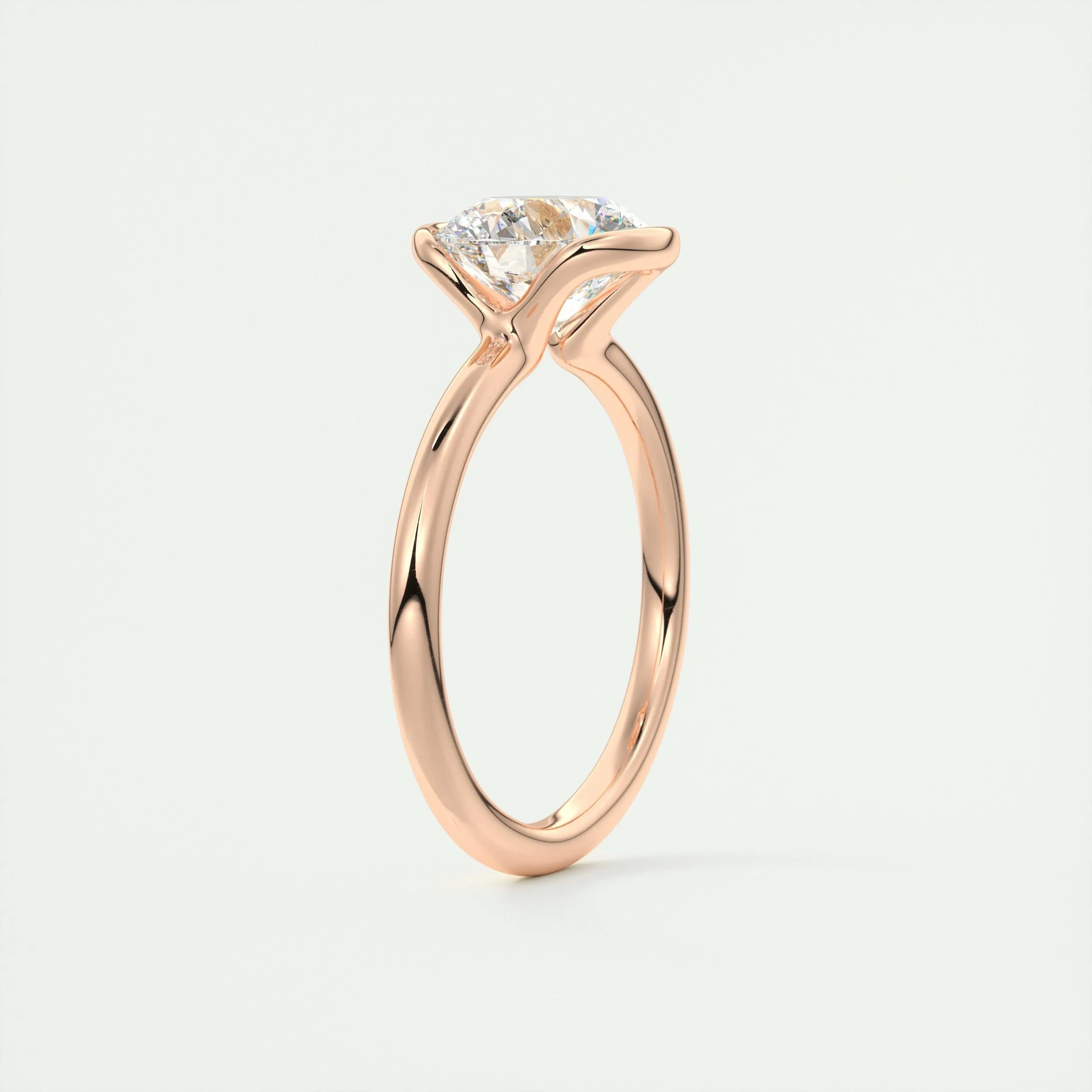 Solitaire Bezel Engagement Ring Featuring 2.0 CT Round Moissanite 20