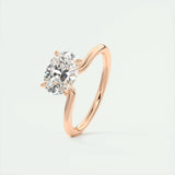 Solitaire Bezel Engagement Ring Featuring 1.91 CT Oval Moissanite 18