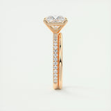 Pave Engagement Ring Featuring 2.08 CT Princess Moissanite 19