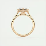 Solitaire Bezel Engagement Ring Featuring 2.0 CT Round Moissanite 18