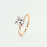 Pave Engagement Ring Featuring 2.15 CT Cushion Moissanite 18