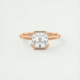 Solitaire Bezel Engagement Ring Featuring 2.03 CT Asscher Moissanite 16