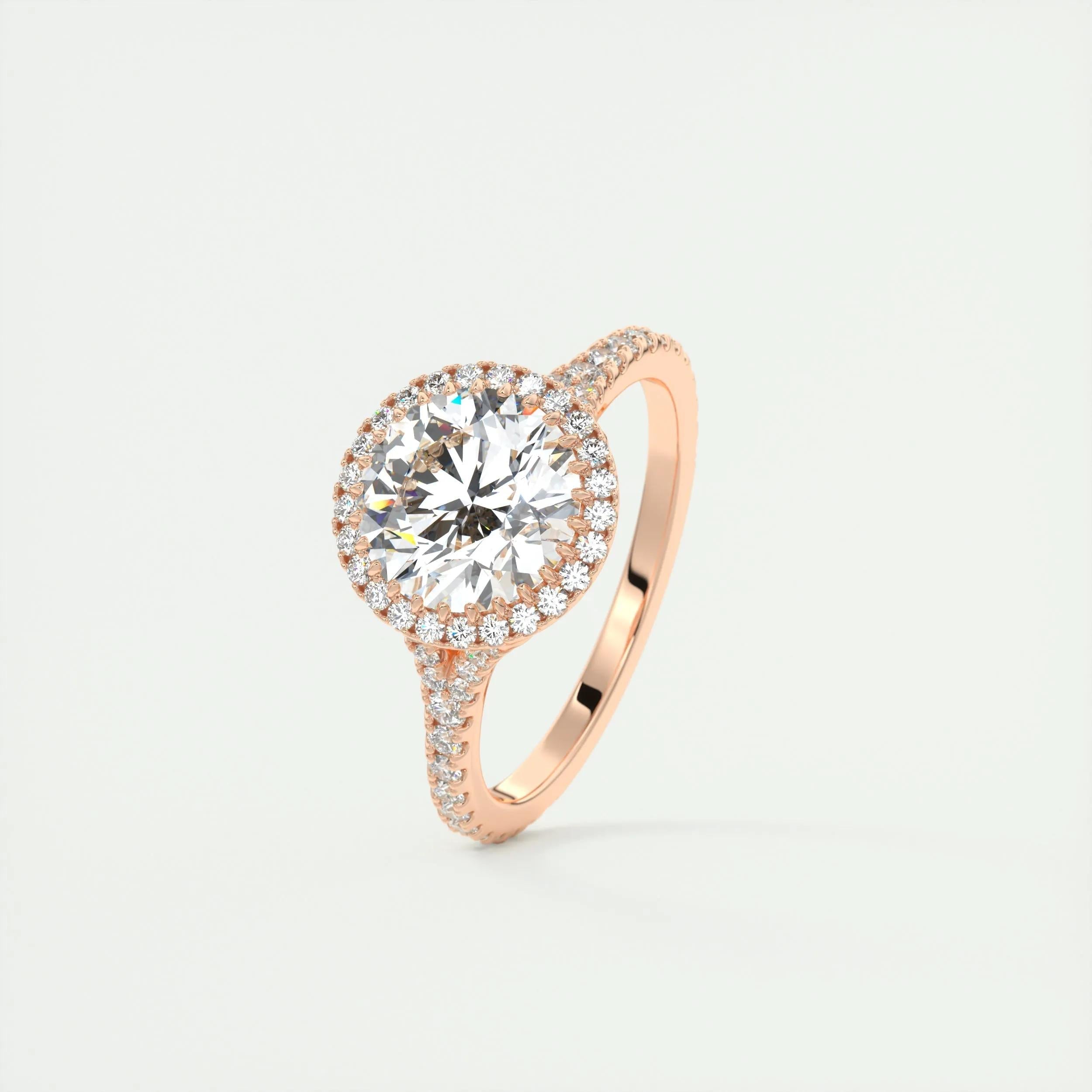 Halo Split Engagement Ring Featuring 2.0 CT Round Moissanite 16