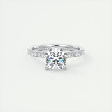 Pave Engagement Ring Featuring 2.15 CT Cushion Moissanite 1