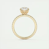 Pave Engagement Ring Featuring 2.15 CT Cushion Moissanite 14