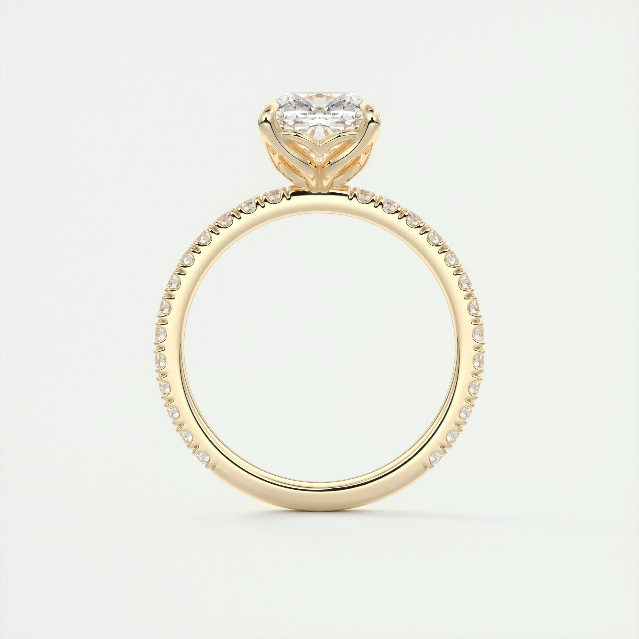 Pave Engagement Ring Featuring 2.15 CT Cushion Moissanite 14