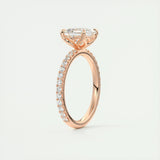 Pave Engagement Ring Featuring 2.03 CT Asscher Moissanite 18