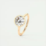 Solitaire Bezel Engagement Ring Featuring 2.0 CT Round Moissanite 16