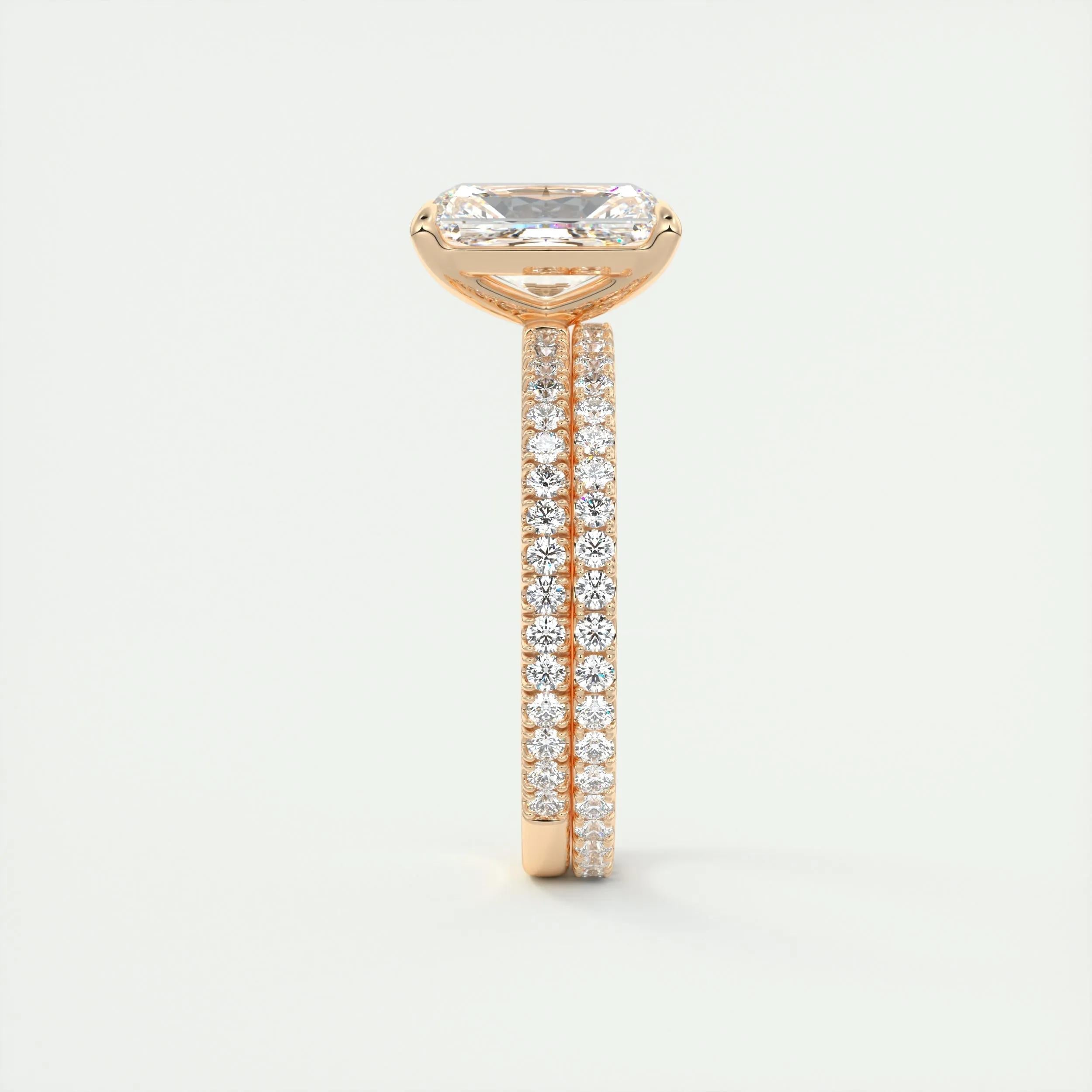 Pave Engagement Ring Featuring 2.0 CT Radiant Moissanite 20