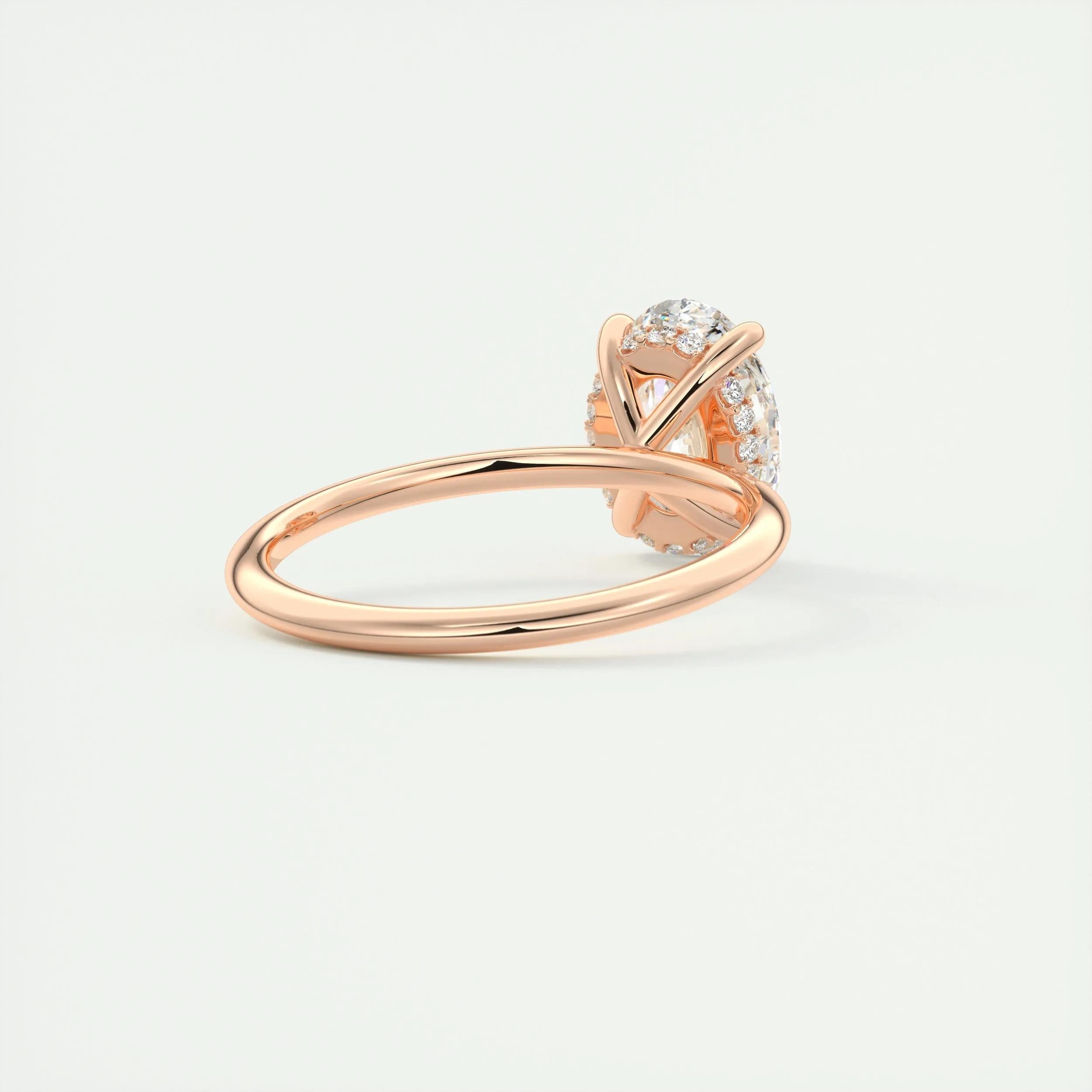 Hidden Halo Engagement Ring Featuring 1.91 CT Oval Moissanite 18