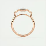 2.30 CT Emerald Cut Bezel 3 Stone Moissanite Engagement Ring 21