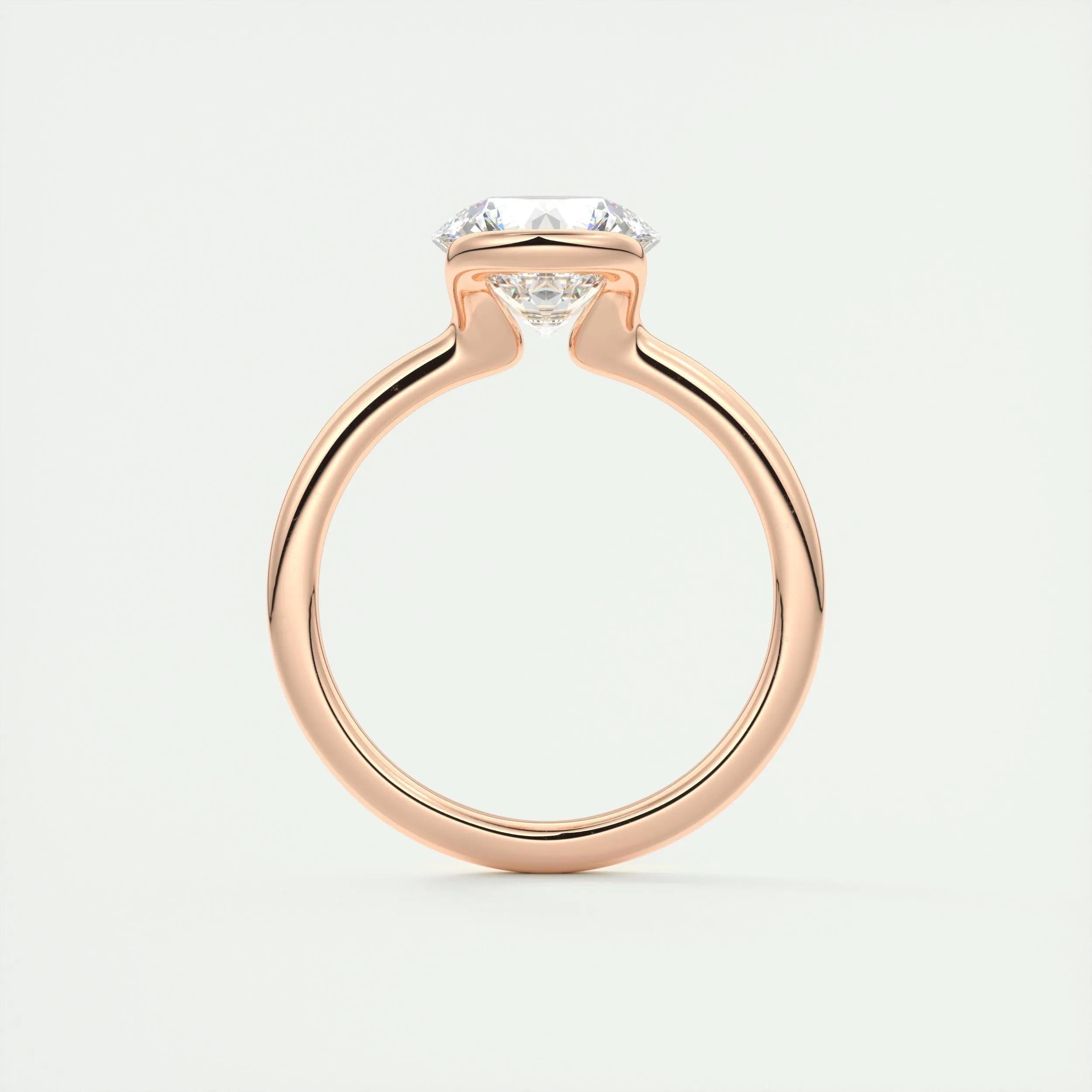 Solitaire Bezel Engagement Ring Featuring 2.0 CT Round Moissanite 21