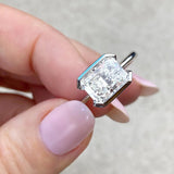 Solitaire Bezel Engagement Ring Featuring 1.91 CT Emerald Moissanite 2