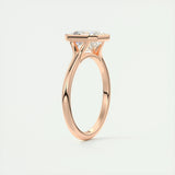 Solitaire Bezel Engagement Ring Featuring 2.03 CT Asscher Moissanite 20