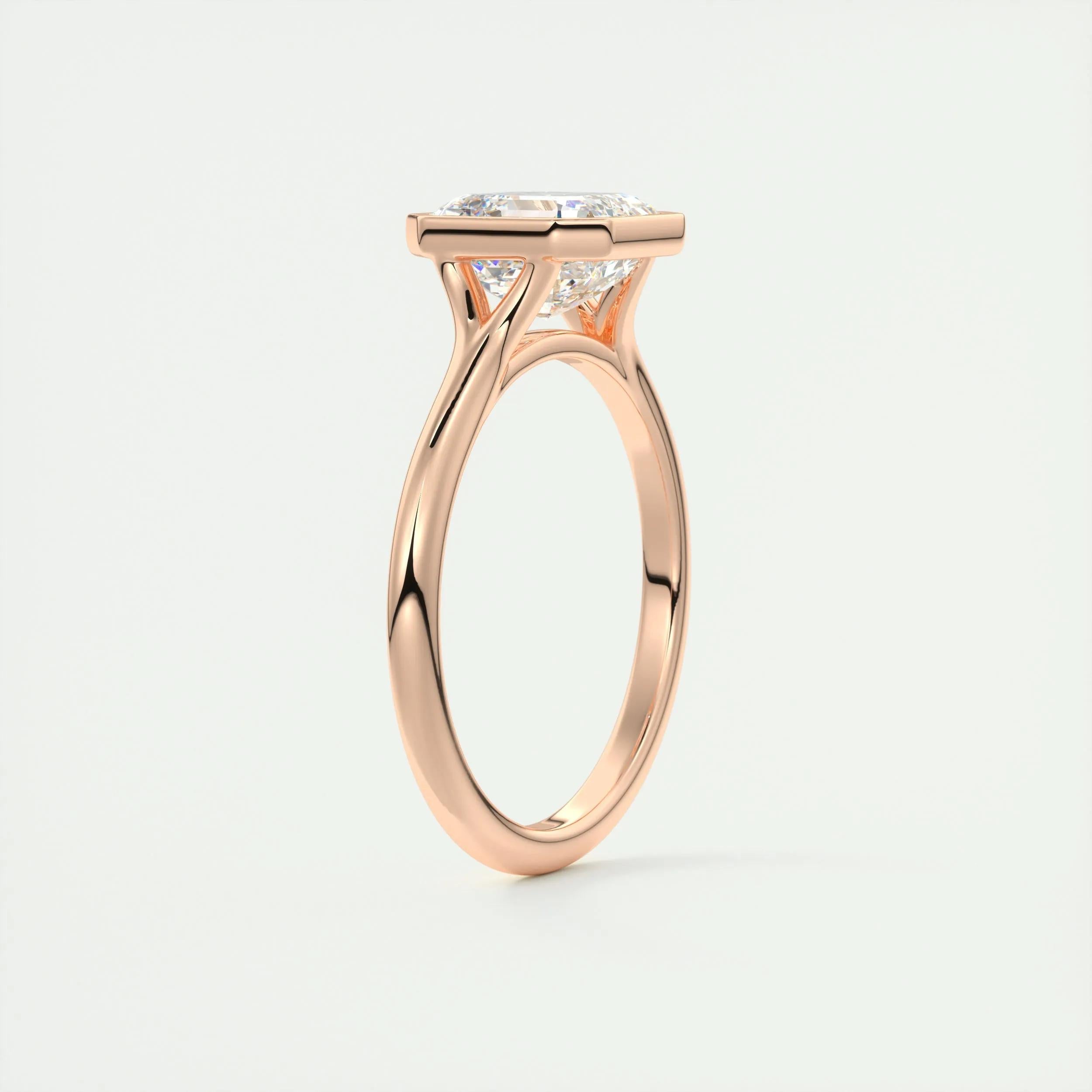 Solitaire Bezel Engagement Ring Featuring 2.03 CT Asscher Moissanite 20
