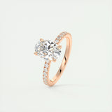 Pave Engagement Ring Featuring 1.91 CT Oval Moissanite 18