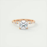 Pave Engagement Ring Featuring 2.0 CT Cushion Moissanite 15