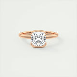 Solitaire Bezel Engagement Ring Featuring 2.15 CT Cushion Moissanite 16