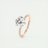 Pave Engagement Ring Featuring 2.0 CT Round Moissanite 18
