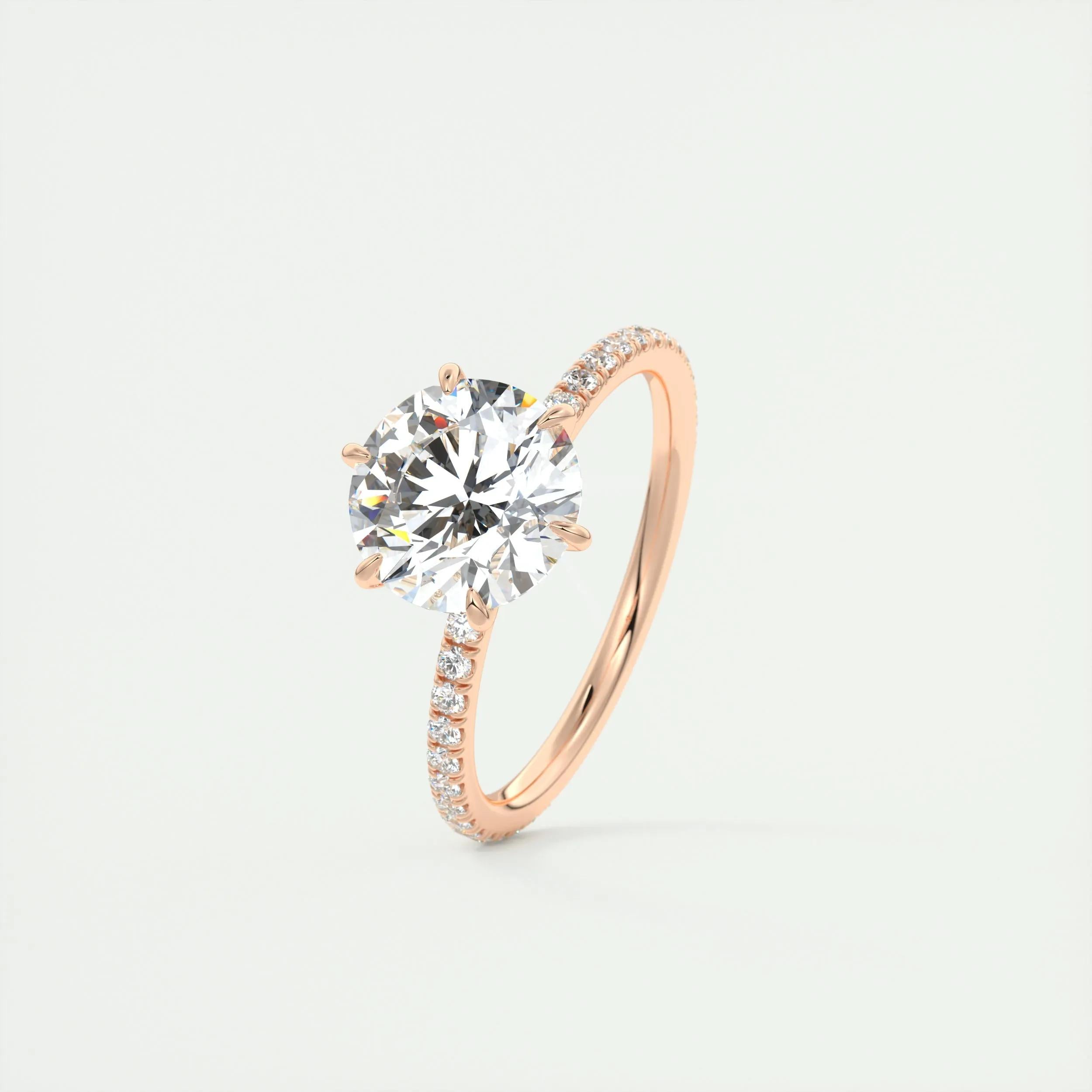 Pave Engagement Ring Featuring 2.0 CT Round Moissanite 18