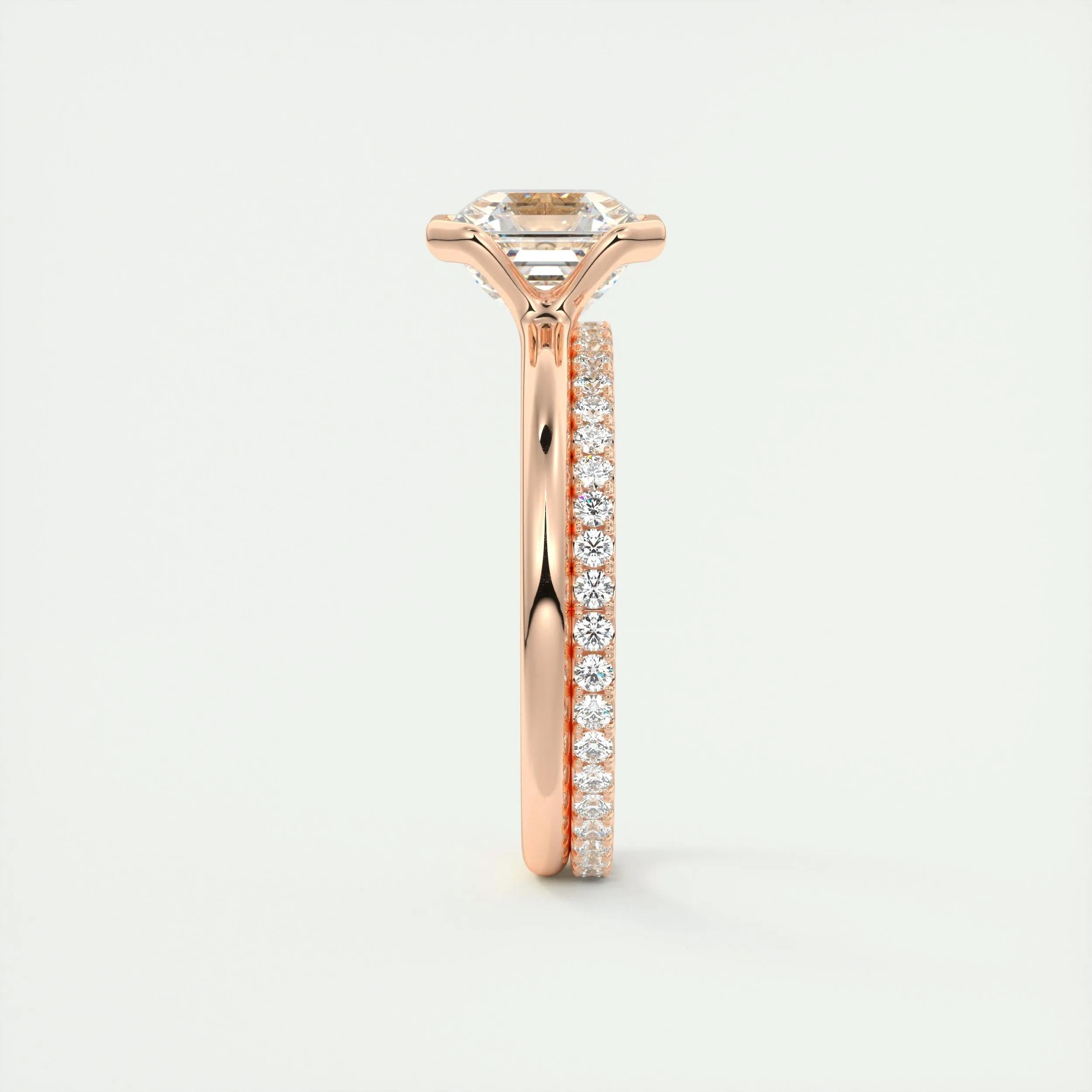 Solitaire Bezel Engagement Ring Featuring 2.03 CT Asscher Moissanite 20