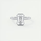 Solitaire Bezel Engagement Ring Featuring 1.91 CT Emerald Moissanite 1
