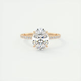 Pave Engagement Ring Featuring 1.91 CT Oval Moissanite 16