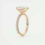 Pave Engagement Ring Featuring 2.08 CT Princess Moissanite 20