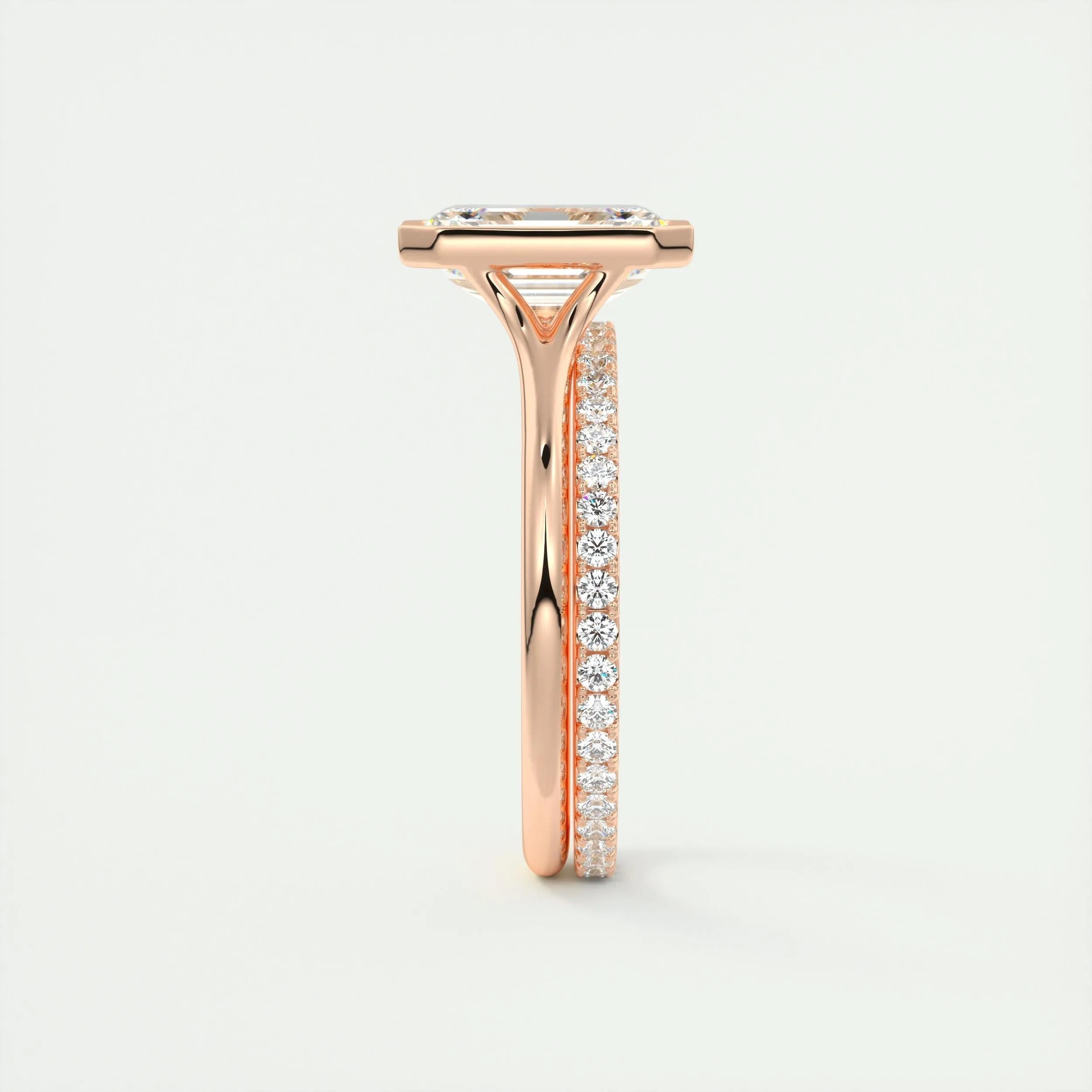 Solitaire Bezel Engagement Ring Featuring 2.03 CT Emerald Moissanite 19