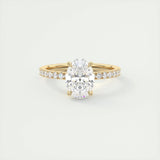 Pave Engagement Ring Featuring 1.91 CT Oval Moissanite 8
