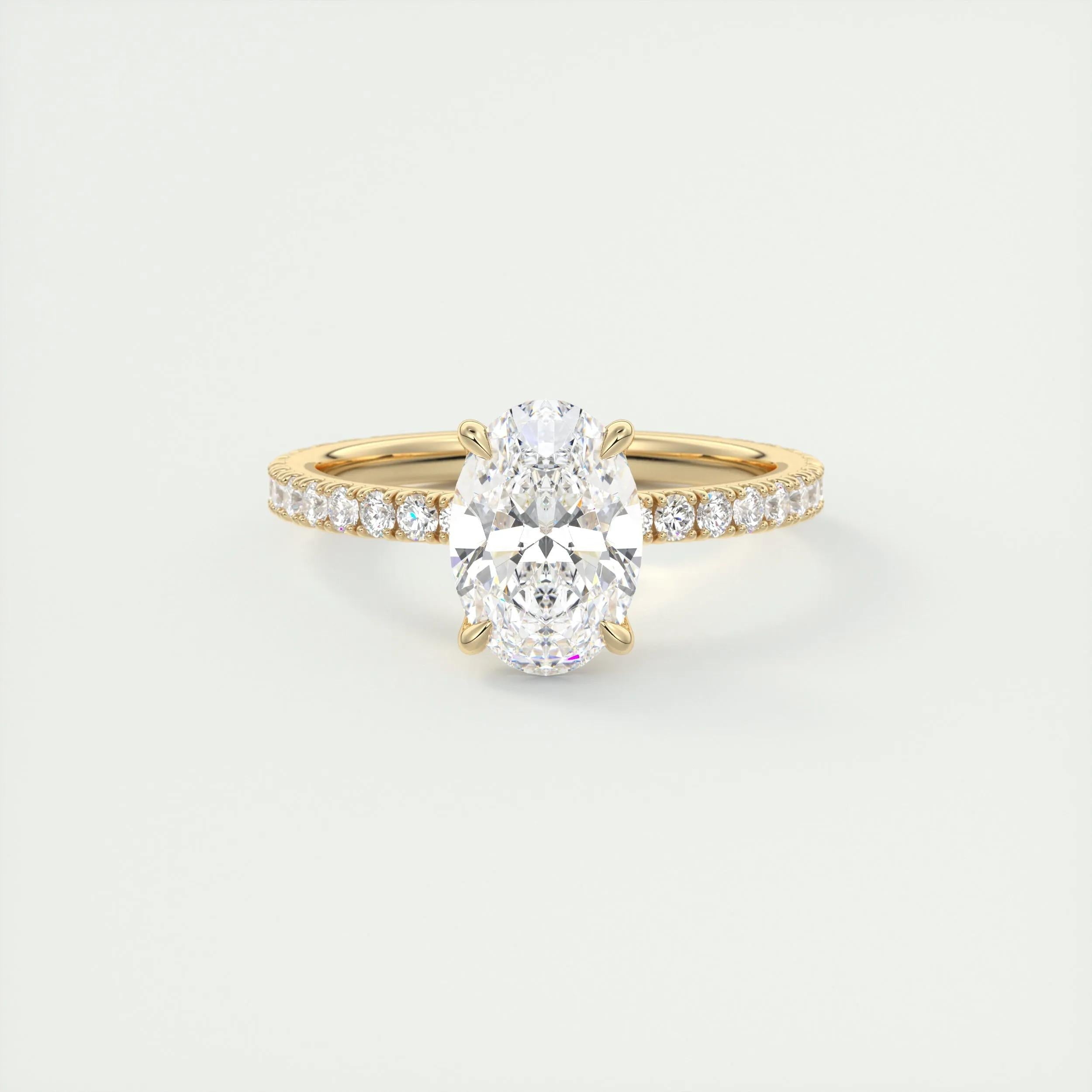 Pave Engagement Ring Featuring 1.91 CT Oval Moissanite 8