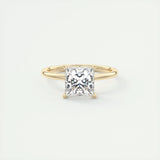 2.08 CT Princess Hidden Halo Moissanite Engagement Ring 8
