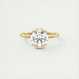 Solitaire Bezel Engagement Ring Featuring 2.0 CT Round Moissanite 8