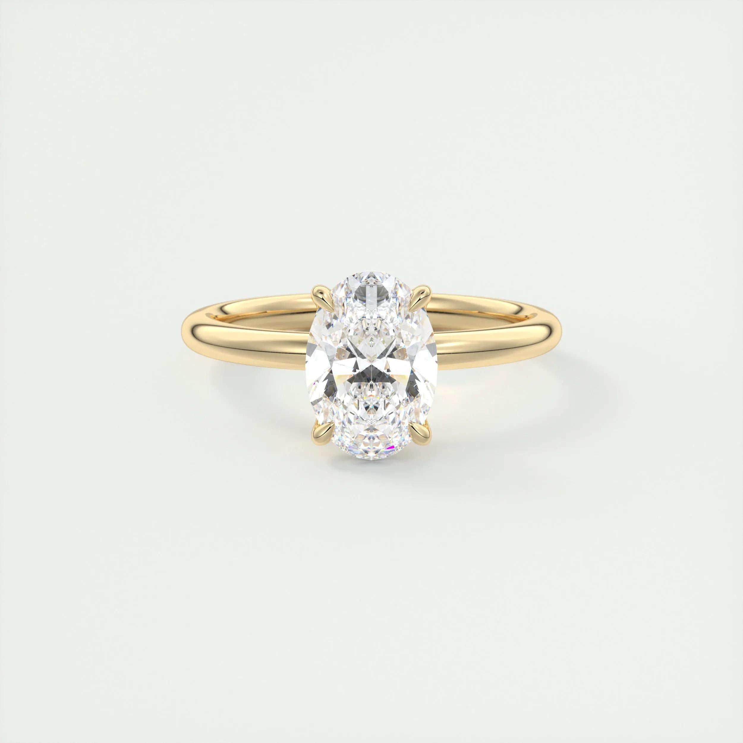 Solitaire Engagement Ring Featuring 1.91 CT Oval Moissanite 9