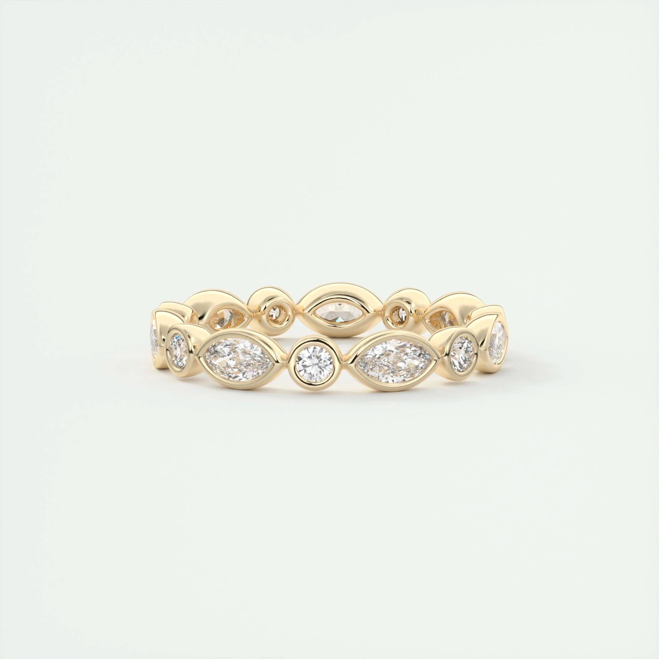 Eternity Wedding Band Featuring 0.98 TCW Marquise Round Moissanite 6