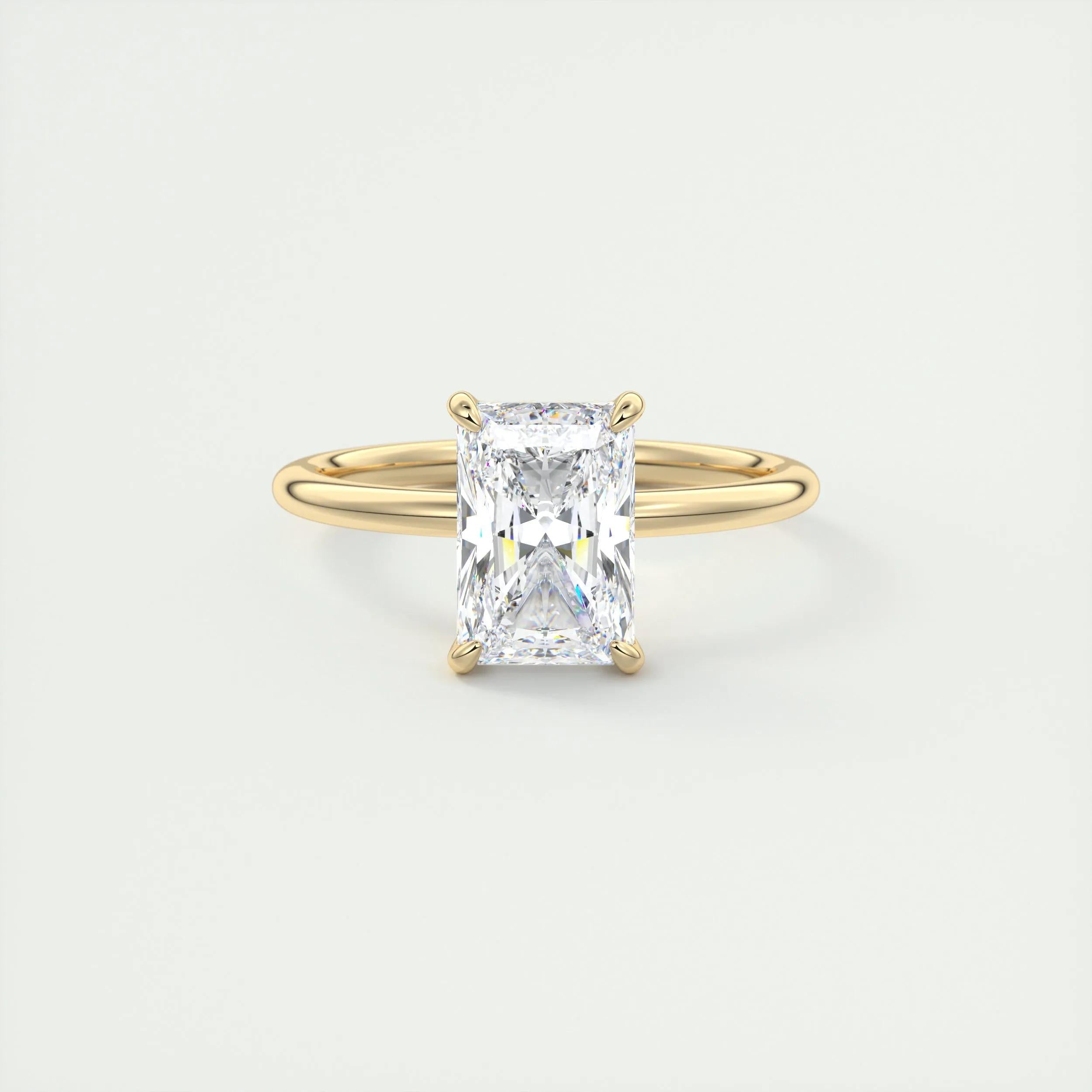 Hidden Halo Engagement Ring Featuring 2.10 CT Radiant Moissanite 8