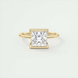 Solitaire Bezel Engagement Ring Featuring 2.08 CT Princess Moissanite 8